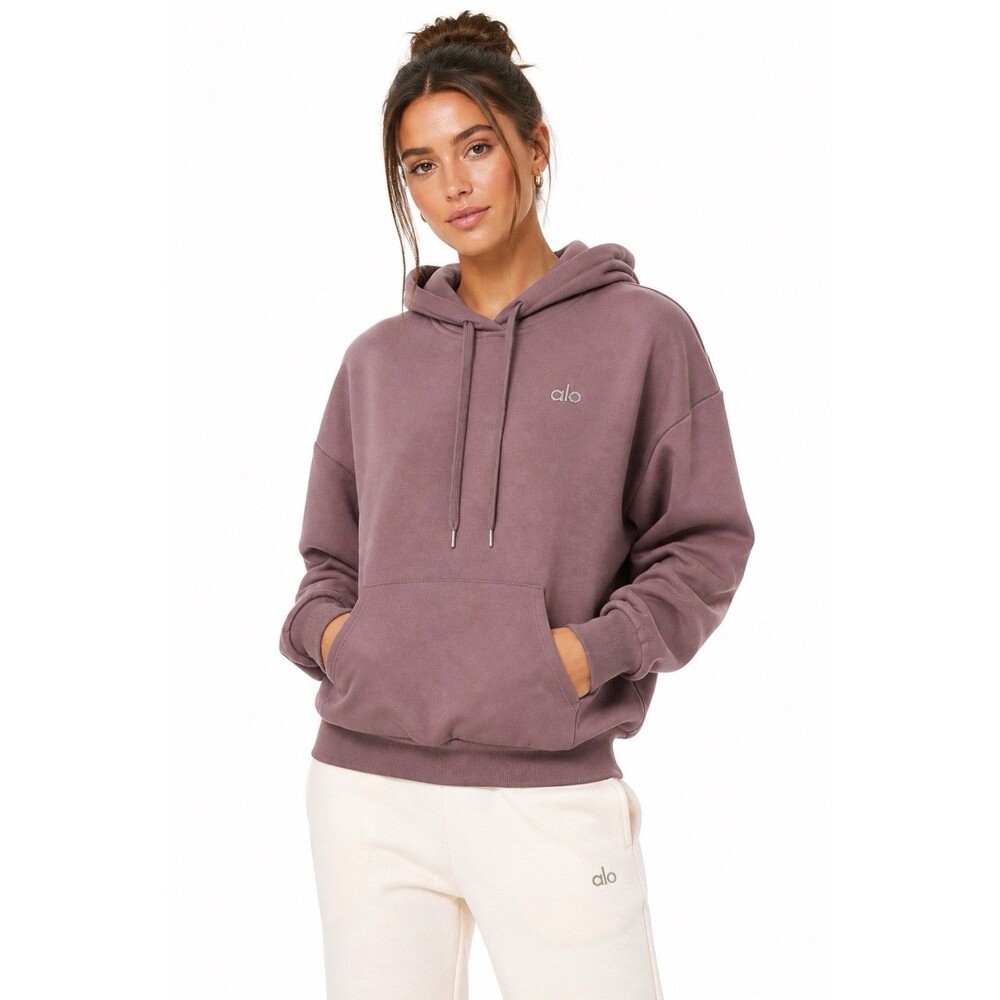 Alo Yoga Accolade Hoodie XS Smoky Quartz Rare Athleisure Minimalist Cozy Limited